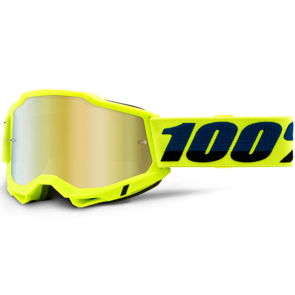 100% ACCURI 2 GOGGLE FLUO YELLOW- MIRROR GOLD LENS