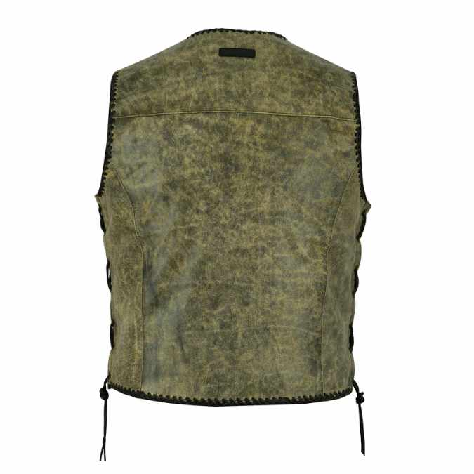 JOHNNY REB MENS STURT CRACKER LEATHER VEST