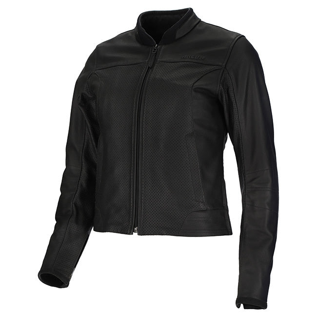 ARGON ABYSS PERFORATED WOMENS LEATHER JACKET- BLACK