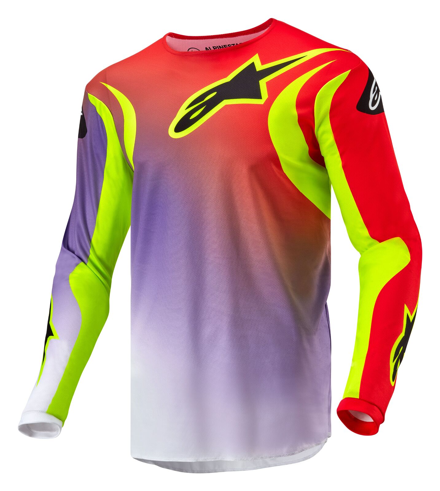 ALPINESTARS 2024 FLUID LUCENT JERSEY – WHITE NEON RED FLURO YELLOW