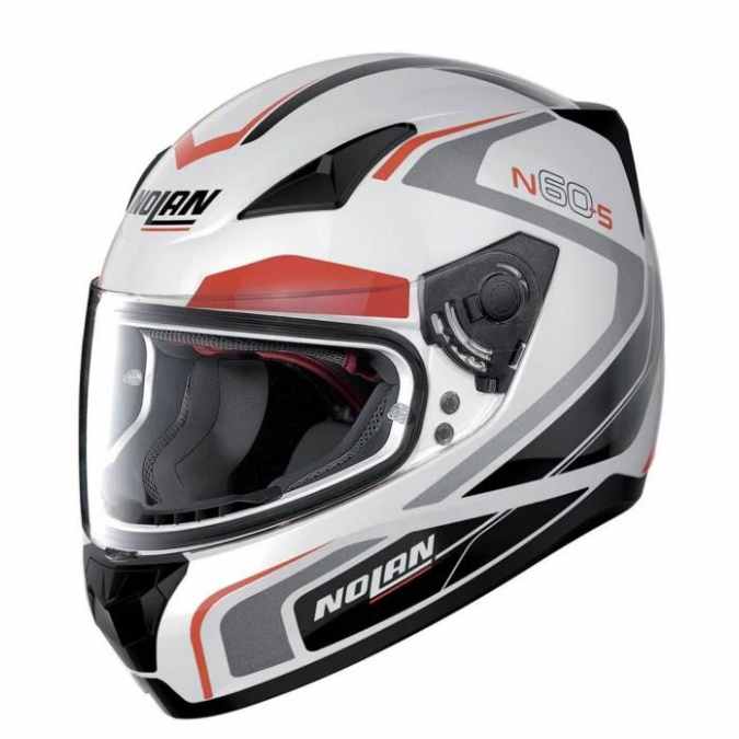 NOLAN N-605 PRACTICE 19 HELMET- WHITE RED BLACK