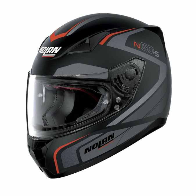 NOLAN N-605 PRACTICE 18 HELMET- FLAT BLACK GREY RED